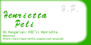 henrietta peli business card